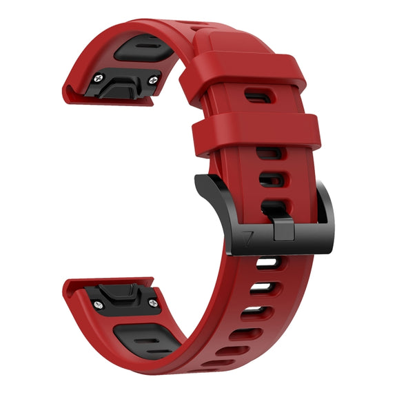 Compatible with Garmin Compatible witherunner 935 22mm Two-Color Sports Silicone Watch Band(Red+Black)