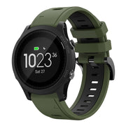 Compatible with Garmin Compatible witherunner 935 22mm Two-Color Sports Silicone Watch Band(Army Green + Black)