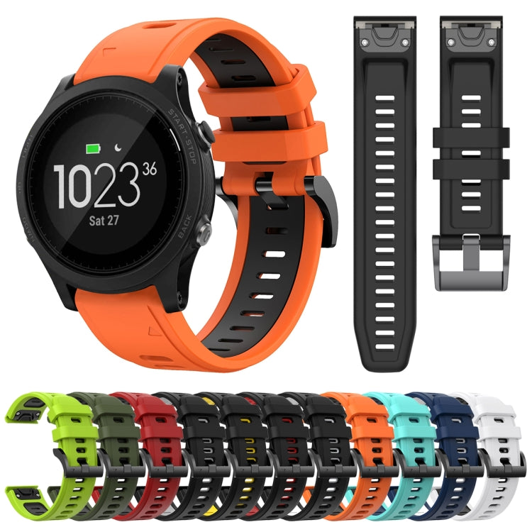 Compatible with Garmin Compatible witherunner 935 22mm Two-Color Sports Silicone Watch Band(Red+Black)