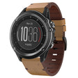 For Garmin Fenix 3 HR 26mm Leather Steel Buckle Watch Band (Light Brown) - Smart Wear by PMC TechLife | Online Shopping South Africa | PMC TechLife