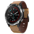 For Garmin Descent MK 2 26mm Leather Steel Buckle Watch Band (Light Brown) - Smart Wear by PMC TechLife | Online Shopping South Africa | PMC TechLife