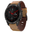For Garmin EPIX Gen 2 22mm Leather Steel Buckle Watch Band (Light Brown) - Smart Wear by PMC TechLife | Online Shopping South Africa | PMC TechLife