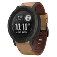 For Garmin Instinct 2 22mm Leather Steel Buckle Watch Band (Light Brown) - Smart Wear by PMC TechLife | Online Shopping South Africa | PMC TechLife