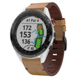 For Garmin Approach S62 22mm Leather Steel Buckle Watch Band (Light Brown) - Smart Wear by PMC TechLife | Online Shopping South Africa | PMC TechLife