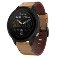 For Garmin Forerunner 955 22mm Leather Steel Buckle Watch Band (Light Brown) - Smart Wear by PMC TechLife | Online Shopping South Africa | PMC TechLife