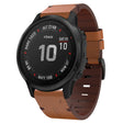 Compatible with Garmin Fenix 6S Pro 20mm Leather Steel Buckle Watch Band(Brown)
