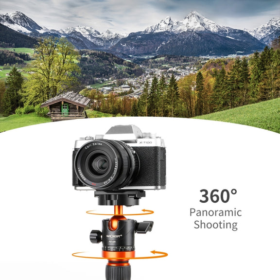K&F CONCEPT KF31.023V3 360 Degree Rotating Panoramic Metal Tripod Ball Head with 1/4 Inch Quick Release Plate