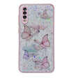 For Samsung Galaxy S22 5G Color Butterfly Glitter Epoxy TPU Phone Case(Pink) - Galaxy S22 5G Cases by PMC TechLife | Online Shopping South Africa | PMC TechLife
