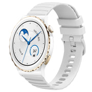 For Huawei Watch GT3 Pro 43mm 20mm Wavy Dot Pattern Solid Color Silicone Watch Band(White)