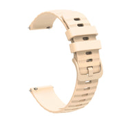 For Huawei Watch GT2 42mm 20mm Wavy Dot Pattern Solid Color Silicone Watch Band(Beige)
