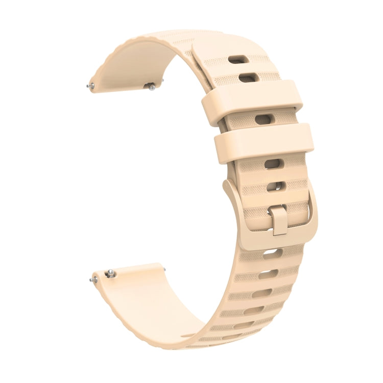For Huawei Watch 2 20mm Wavy Dot Pattern Solid Color Silicone Watch Band(Beige)