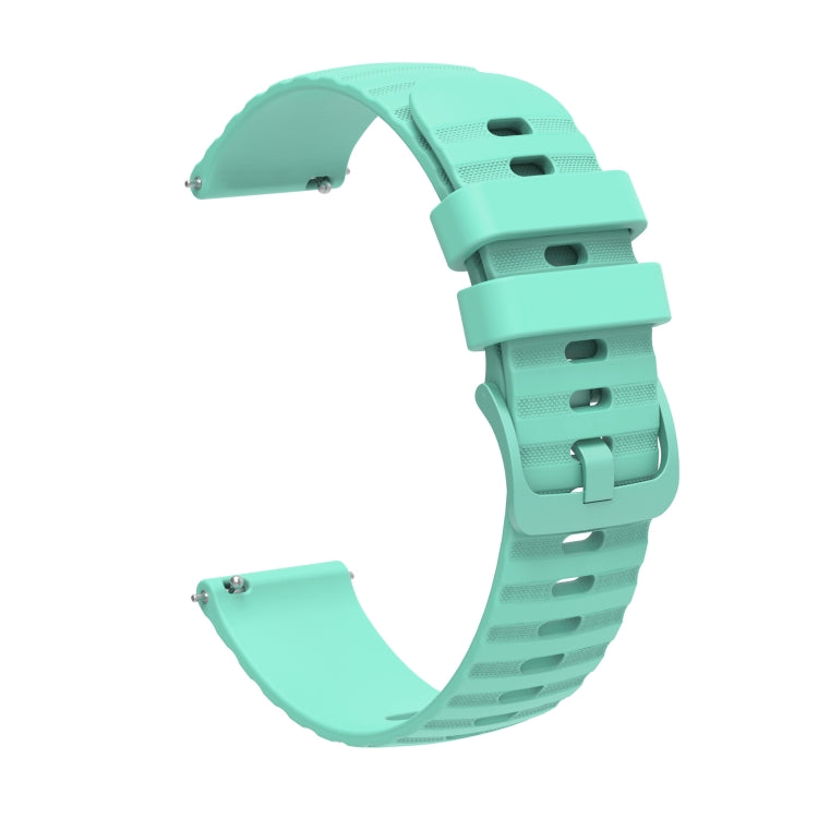 For Honor Watch ES 20mm Wavy Dot Pattern Solid Color Silicone Watch Band(Teal)