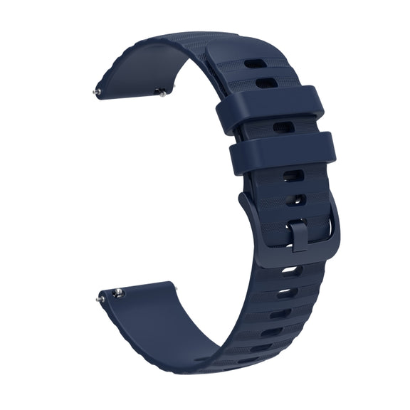 For Honor Magic Watch2 42mm 20mm Wavy Dot Pattern Solid Color Silicone Watch Band(Navy Blue)