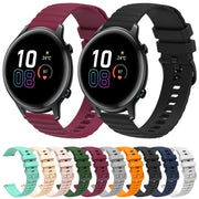 For Honor Magic Watch2 42mm 20mm Wavy Dot Pattern Solid Color Silicone Watch Band(Navy Blue)