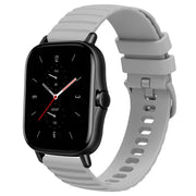 For Amazfit GTS 2E 20mm Wavy Dot Pattern Solid Color Silicone Watch Band(Grey)