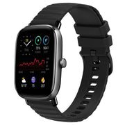 For Amazfit GTS 2 Mini 20mm Wavy Dot Pattern Solid Color Silicone Watch Band(Black)