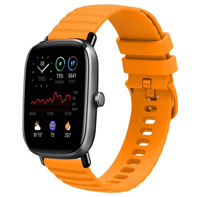For Amazfit GTS 2 Mini 20mm Wavy Dot Pattern Solid Color Silicone Watch Band(Yellow)