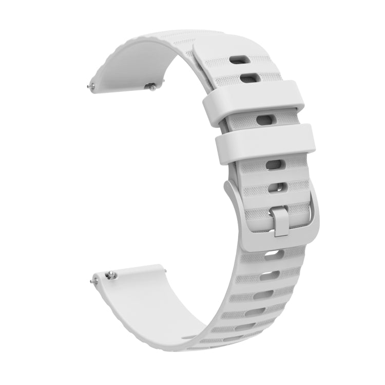 For Amazfit GTS 2 20mm Wavy Dot Pattern Solid Color Silicone Watch Band(White)
