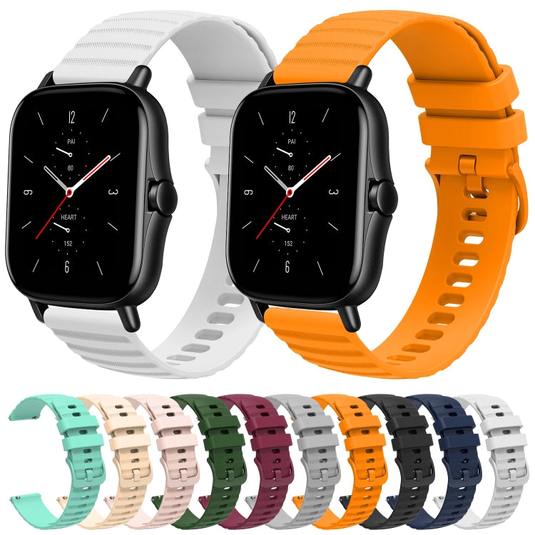 For Amazfit GTS 2 20mm Wavy Dot Pattern Solid Color Silicone Watch Band(Pink)