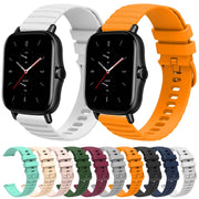 For Amazfit GTS 2 20mm Wavy Dot Pattern Solid Color Silicone Watch Band(Pink)