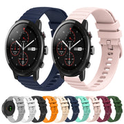 For Amazft 2 Stratos 22mm Wavy Dot Pattern Solid Color Silicone Watch Band(Teal)