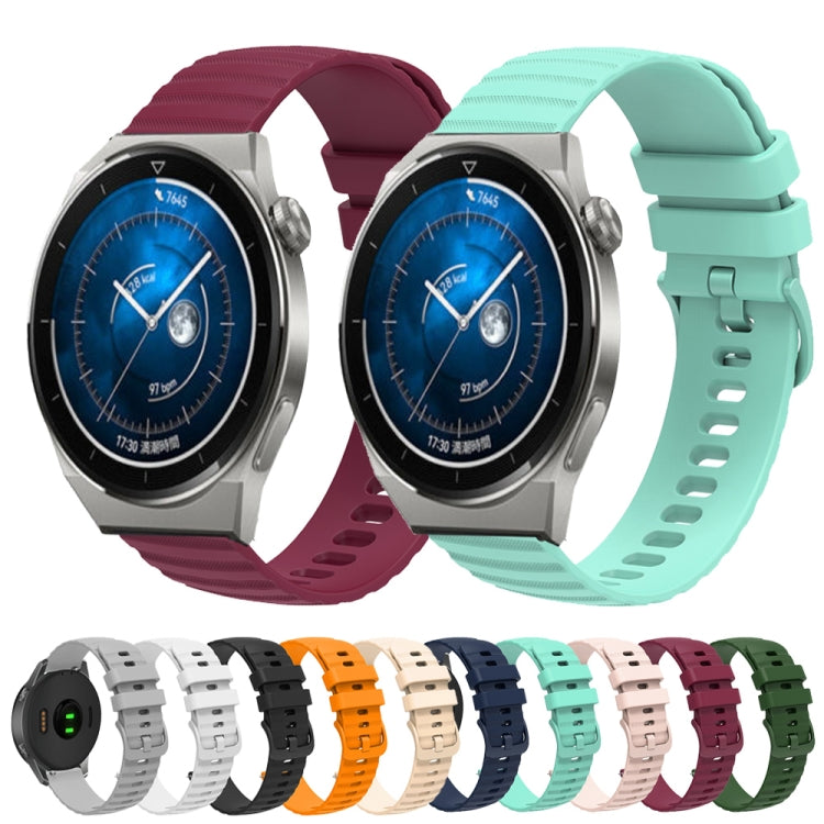 For Huawei Watch GT3 Pro 46mm 22mm Wavy Dot Pattern Solid Color Silicone Watch Band(Army Green)