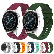 For Huawei Watch 3 22mm Wavy Dot Pattern Solid Color Silicone Watch Band(Pink)