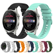 For Huawei Watch 3 Pro 22mm Wavy Dot Pattern Solid Color Silicone Watch Band(Grey)