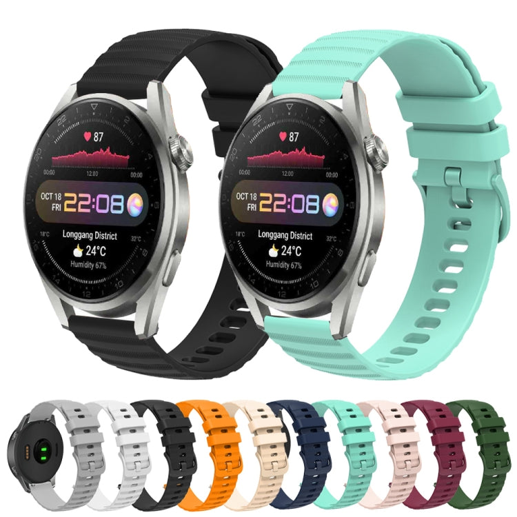 For Huawei Watch 3 Pro 22mm Wavy Dot Pattern Solid Color Silicone Watch Band(Grey)