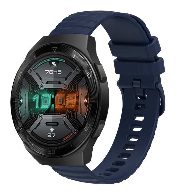 For Huawei Watch GT 2E 22mm Wavy Dot Pattern Solid Color Silicone Watch Band(Navy Blue)