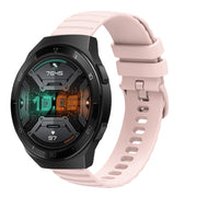 For Huawei Watch GT 2E 22mm Wavy Dot Pattern Solid Color Silicone Watch Band(Pink)