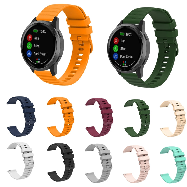 For Honor Magic Watch 2 46mm 22mm Wavy Dot Pattern Solid Color Silicone Watch Band(Army Green)