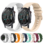 For Honor Magic Watch 2 46mm 22mm Wavy Dot Pattern Solid Color Silicone Watch Band(Beige)