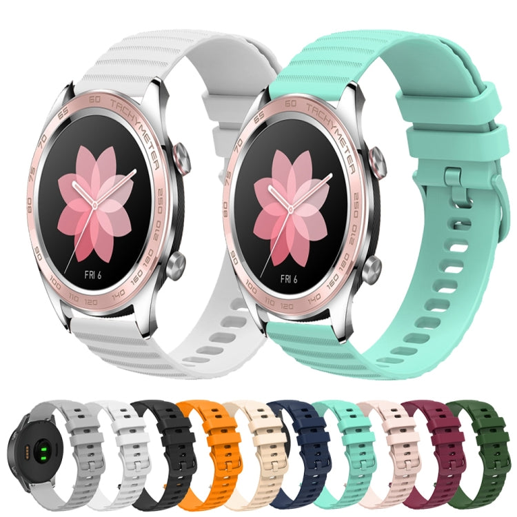 For Honor Watch Dream 22mm Wavy Dot Pattern Solid Color Silicone Watch Band(Pink)