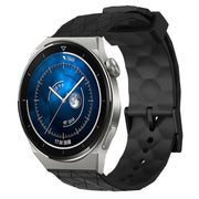 For Huawei Watch GT3 Pro 43mm 20mm Football Pattern Solid Color Silicone Watch Band(Black)