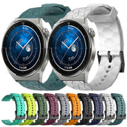 For Huawei Watch GT3 Pro 43mm 20mm Football Pattern Solid Color Silicone Watch Band(Lime Green)