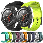 For Huawei Watch 2 20mm Football Pattern Solid Color Silicone Watch Band(Black)