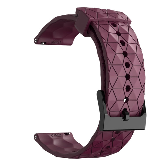 For Amazfit GTS 2 Mini 20mm Football Pattern Solid Color Silicone Watch Band(Wine Red)