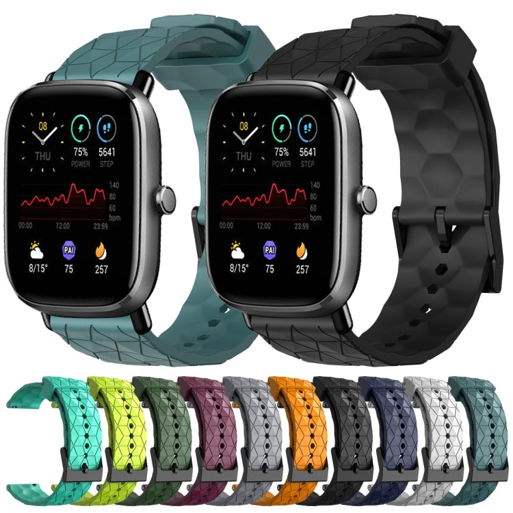 For Amazfit GTS 2 Mini 20mm Football Pattern Solid Color Silicone Watch Band(White)