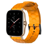 For Amazfit GTS 2 20mm Football Pattern Solid Color Silicone Watch Band(Yellow)