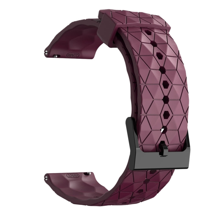 For Amazfit Pop 20mm Football Pattern Solid Color Silicone Watch Band(Wine Red)