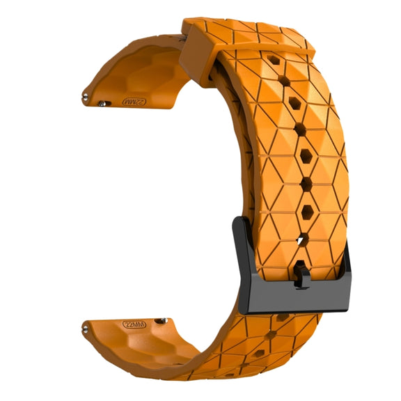 For Amazfit GTR 4 22mm Football Pattern Solid Color Silicone Watch Band(Yellow)