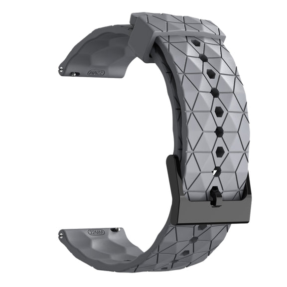 For Amazfit GTR 3 22mm Football Pattern Solid Color Silicone Watch Band(Grey)