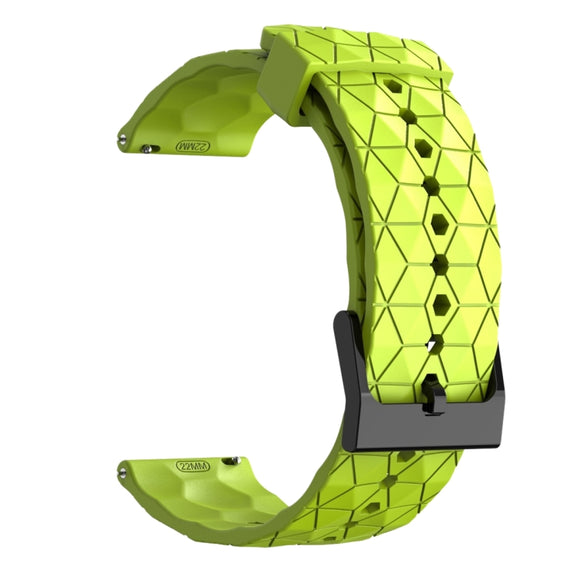 For Amazfit GTR 2e 22mm Football Pattern Solid Color Silicone Watch Band(Lime Green)