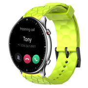 For Amazfit GTR 2 22mm Football Pattern Solid Color Silicone Watch Band(Lime Green)
