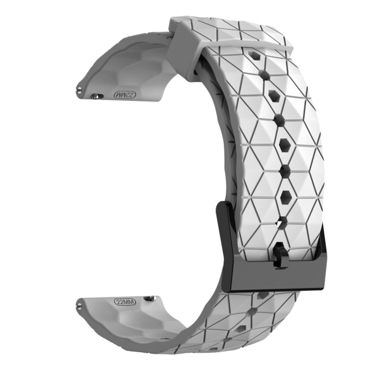 For Amazfit 3 22mm Football Pattern Solid Color Silicone Watch Band(White)