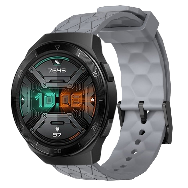 For Huawei Watch GT 2E 22mm Football Pattern Solid Color Silicone Watch Band(Grey)