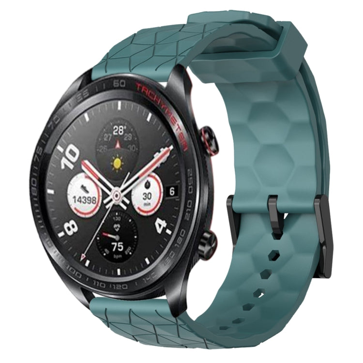 For Honor Watch Dream 22mm Football Pattern Solid Color Silicone Watch Band(Rock Cyan)