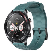 For Honor Watch Dream 22mm Football Pattern Solid Color Silicone Watch Band(Rock Cyan)