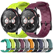 For Honor Watch Dream 22mm Football Pattern Solid Color Silicone Watch Band(Rock Cyan)